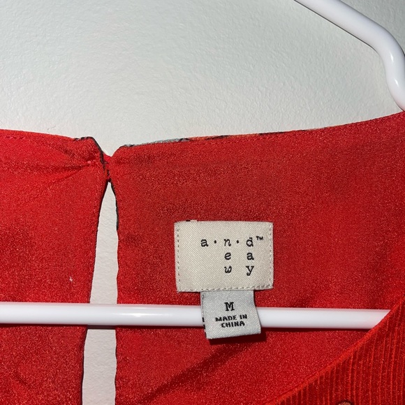 Red Floral Casual Dress Women’s M - Picture 3 of 5